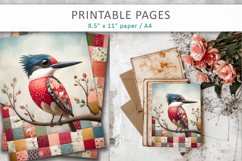 cute patchwork birds for kids art Product Image 7