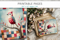 bird illustration, printable pages Product Image 1