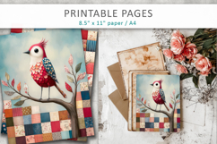 bird illustration, printable pages Product Image 7