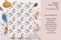 Bohemian Birds Craft Sheets - 3 Printable JPEG Files Product Image 4