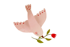 Peace Dove Clipart Set, Anti War PNG Bundle, Love Hearts Product Image 4