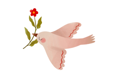 Peace Dove Clipart Set, Anti War PNG Bundle, Love Hearts Product Image 6