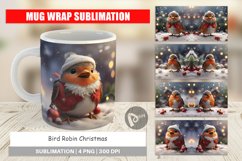 Mug sublimation design Bird Robin Christmas Product Image 1