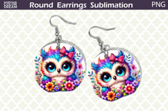 Bird Round Earrings | Bird Floral Earrings Sublimation Product Image 1