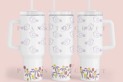bird spring floral 40oz quencher tumbler sublimation full wrap SVG high resolution transparent background