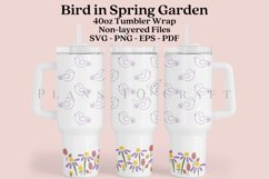 bird spring floral 40oz quencher tumbler sublimation full wrap SVG high resolution transparent background