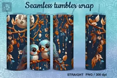 Cute love birds Seamless Tumbler Sublimation, 20 oz Product Image 1
