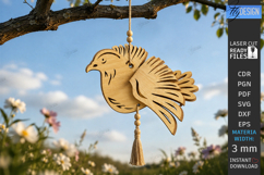 Bird Suncatcher Laser Cut | Hanging Garden Decor | Floral Product Image 1
