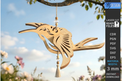 Bird Suncatcher Laser Cut | Hanging Garden Decor | Floral Product Image 1