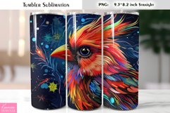 3d Christmas Bird Tumbler Sublimation|Neon Cardinal Bird Product Image 1