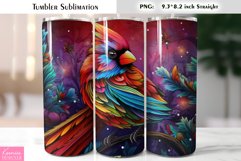 3d Christmas Bird Tumbler Sublimation|Neon Cardinal Bird Product Image 1