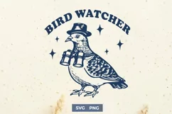 Bird Watcher SVG PNG Design | Funny Pigeon for Nature Lover Product Image 1