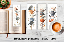 Funny cute bird bookmark printable | Animal bookmark PNG Product Image 1