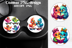 Animal square coaster sublimation | Cute animal coaster PNG Product Image 1
