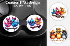 Animal square coaster sublimation | Cute animal coaster PNG Product Image 1