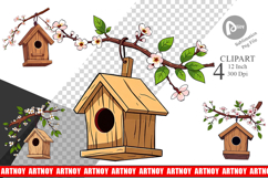 Spring Birdhouse Clipart Product Image 1
