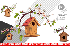 Spring Birdhouse Clipart Product Image 1
