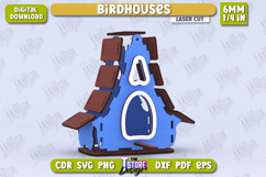 Wooden Birdhouses Laser Cut Bundle, Garden Decoration SVG Product Image 6