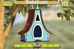 Wooden Birdhouses Laser Cut Bundle, Garden Decoration SVG Product Image 5