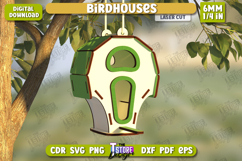Wooden Birdhouses Laser Cut Bundle, Garden Decoration SVG Product Image 7