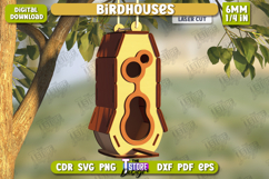 Wooden Birdhouses Laser Cut Bundle, Garden Decoration SVG Product Image 9