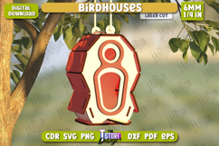 Wooden Birdhouses Laser Cut Bundle, Garden Decoration SVG Product Image 11