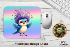 Cute funny bird mouse pad | Animal mouse pad | Mouse mat PNG Product Image 1