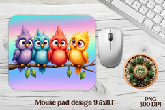 Cute funny bird mouse pad | Animal mouse pad | Mouse mat PNG Product Image 1