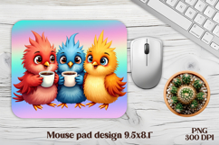 Cute funny bird mouse pad | Animal mouse pad | Mouse mat PNG Product Image 1