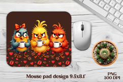 Cute funny bird mouse pad | Animal mouse pad | Mouse mat PNG Product Image 1
