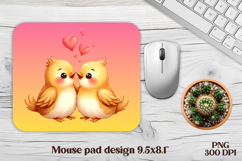 Cute funny bird mouse pad | Animal mouse pad | Mouse mat PNG Product Image 1