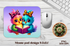 Cute funny bird mouse pad | Animal mouse pad | Mouse mat PNG Product Image 1