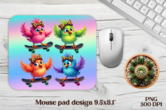 Cute funny bird mouse pad | Animal mouse pad | Mouse mat PNG Product Image 1