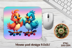 Cute funny bird mouse pad | Animal mouse pad | Mouse mat PNG Product Image 1