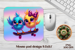 Cute funny bird mouse pad | Animal mouse pad | Mouse mat PNG Product Image 1