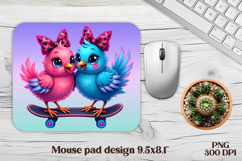 Cute funny bird mouse pad | Animal mouse pad | Mouse mat PNG Product Image 1