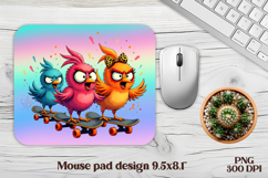 Cute funny bird mouse pad | Animal mouse pad | Mouse mat PNG Product Image 1