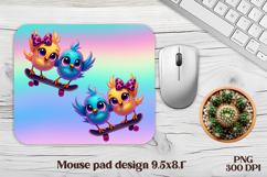 Cute funny bird mouse pad | Animal mouse pad | Mouse mat PNG Product Image 1