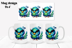 Funny bird mug sublimation wrap | Animal mug PNG Product Image 1
