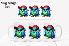 Funny bird mug sublimation wrap | Animal mug PNG Product Image 1