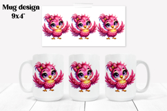 Funny bird mug sublimation wrap | Animal mug PNG Product Image 1