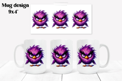 Funny bird mug sublimation wrap | Animal mug PNG Product Image 1