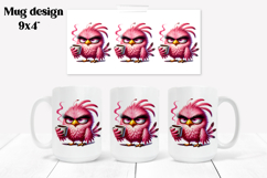 Funny bird mug sublimation wrap | Animal mug PNG Product Image 1