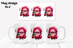 Funny bird mug sublimation wrap | Animal mug PNG Product Image 1