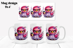 Funny bird mug sublimation wrap | Animal mug PNG Product Image 1