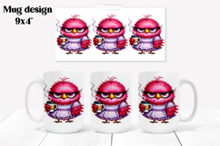 Funny bird mug sublimation wrap | Animal mug PNG Product Image 1