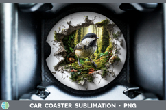 GorgeousBirds 01 3D Hole Car Coaster design.