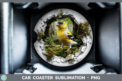 GorgeousBirds 01 3D Hole Car Coaster design.