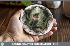 GorgeousBirds 01 3D Hole Round Coaster design.