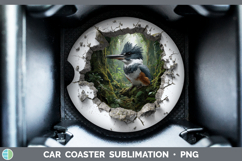 GorgeousBirds 01 3D Hole Car Coaster design.